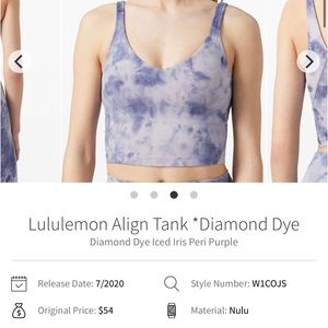 Lululemon align tank Diamond dye purple